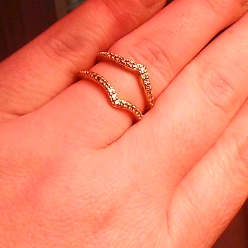 14k gold plated, cz set, stackable/enhancer rings